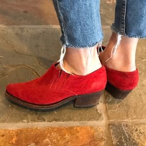 Red ankle bootie Jeffrey Campbell cowboy